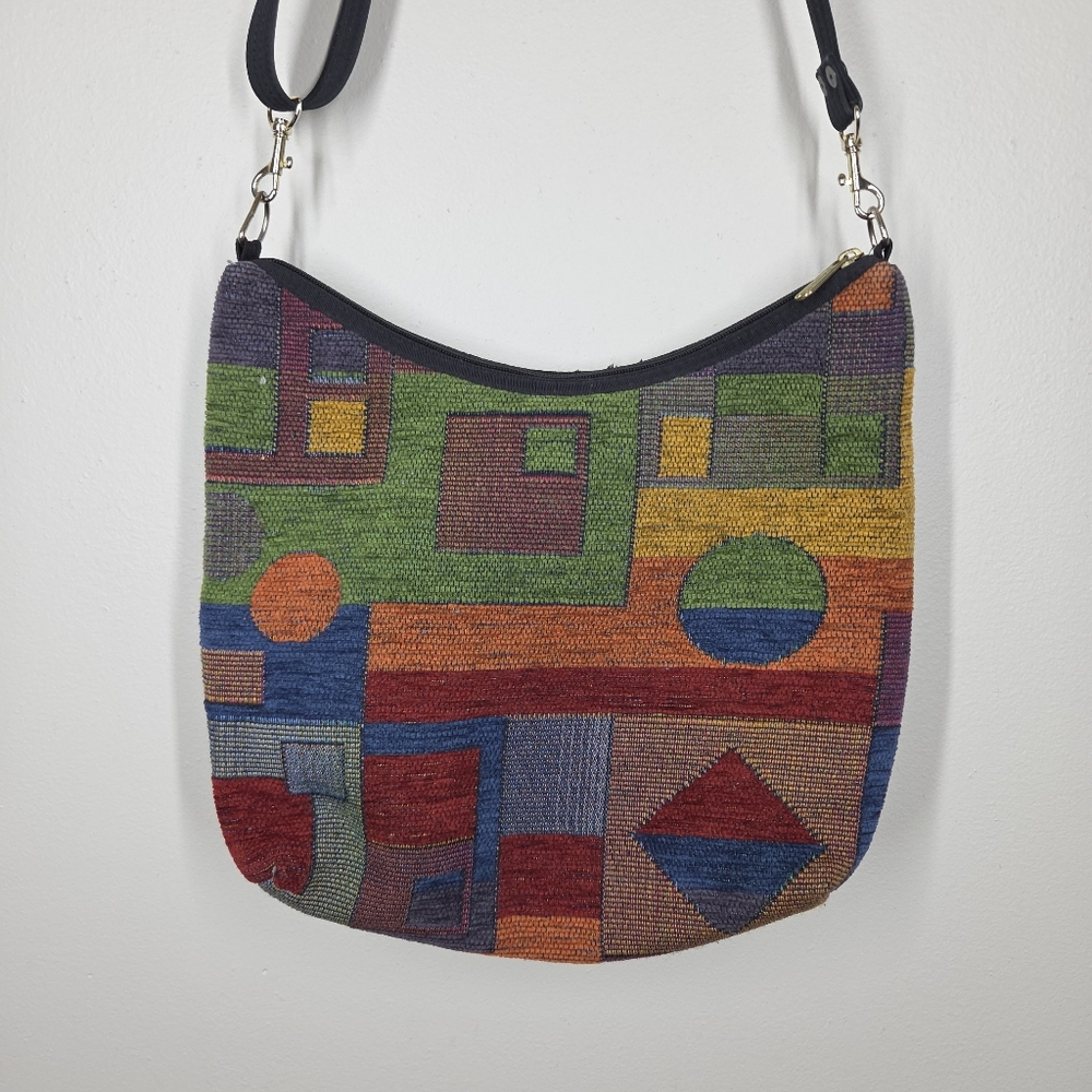 Danny K Colorful Rainbow Geometric Festival Tapestry Shoulder Crossbody Bag USA - Picture 2 of 6